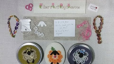 Shuttle tatting - using  the simple rings and chains pattern to make tatted sheep