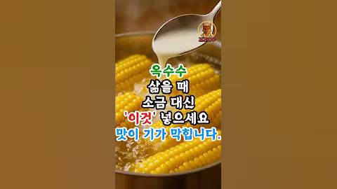 옥수수 삶을 때 소금 대신 이것 꼭 넣으세요 #건강정보 #건강