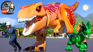 LEGO T-Rex Attack and Dilophosaurus & AT-AT Walker | LEGO JURASSIC WORLD