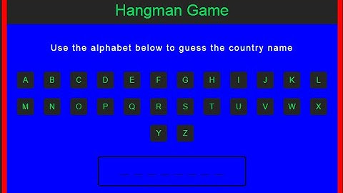 Hangman Game using Vanilla JS in JavaScript