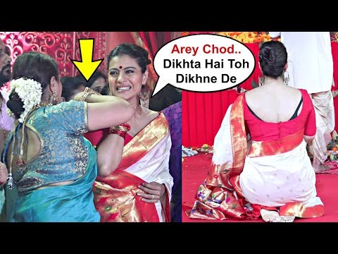 Sharbani Mukherjee Tries To Save Kajol From Embarrassing Moment At Durga Puja 2018