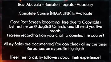 [DOWNLOAD]Ravi Abuvala Course Remote Integrator Academy Download | Ravi Abuvala Course