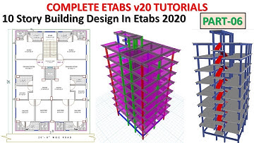 6. Etabs 2020 Tutorials | 10 storey building design in etabs v20 | Wind Load Analysis by excel