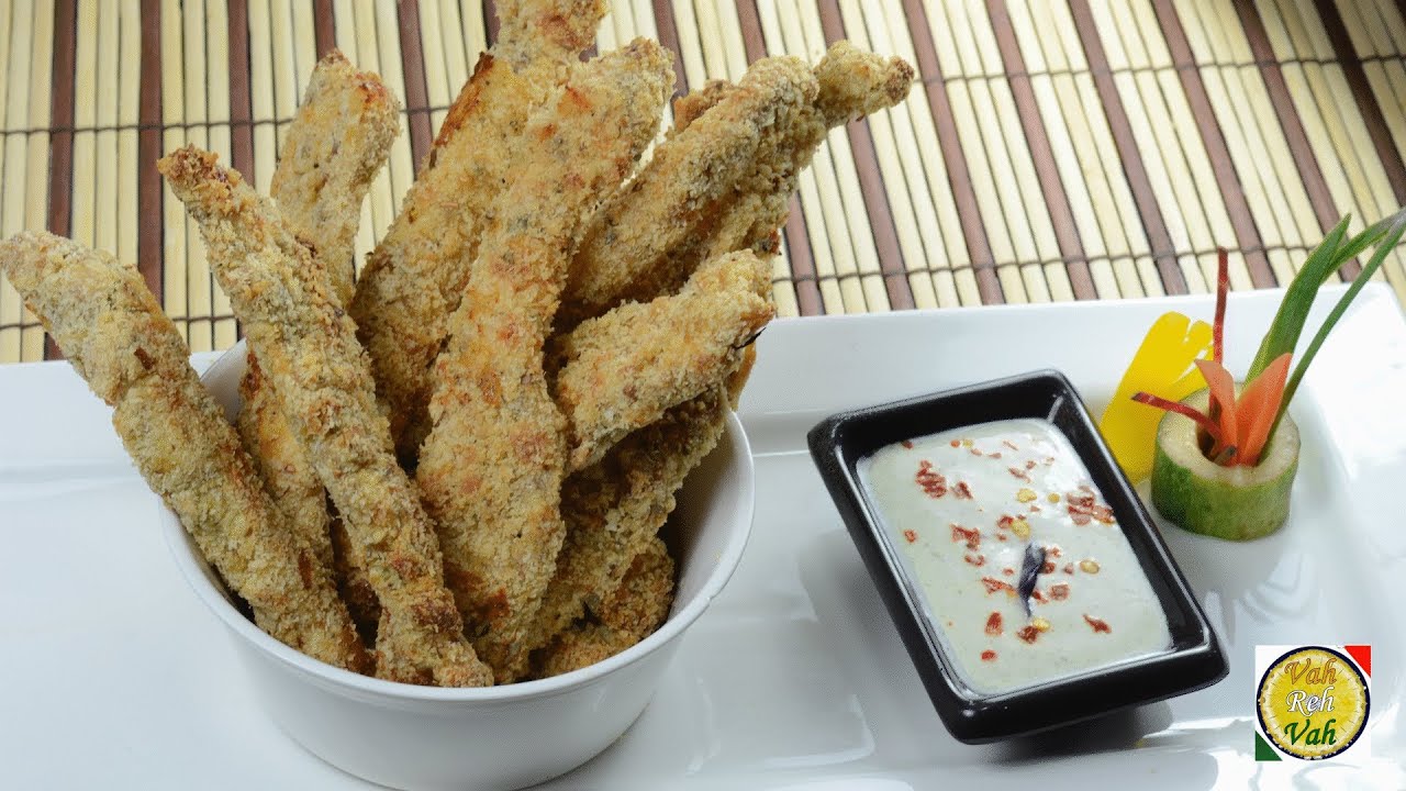 Chicken Fry And Roast Recipes 38 - Crispy Baked Chicken Strips - By VahChef @ VahRehVah.com | Vahchef - VahRehVah