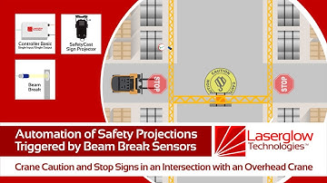 Sensor Series 07 - Crane Caution and Stop Signs activated by Beam Break Sensor in an intersection