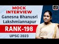 Upsc result 2023  ganesna bhanusri lakshmiannapur  rank  198  mock interview