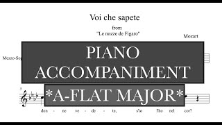 Voi, che sapete (W.A. Mozart) -  A-flat Major Piano Accompaniment - Karaoke