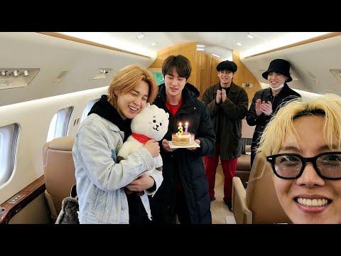 Jimin Birthday Celebration 🎉 ⟭BTS⟬ Hobi Shares This Jimtober Moment on the Plane ✈️
