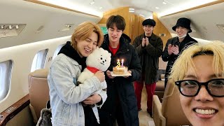 Information Jimin Birthday Celebration 🎉 ⟭BTS⟬ Hobi Shares This Jimtober Moment on the Plane ✈️ Update