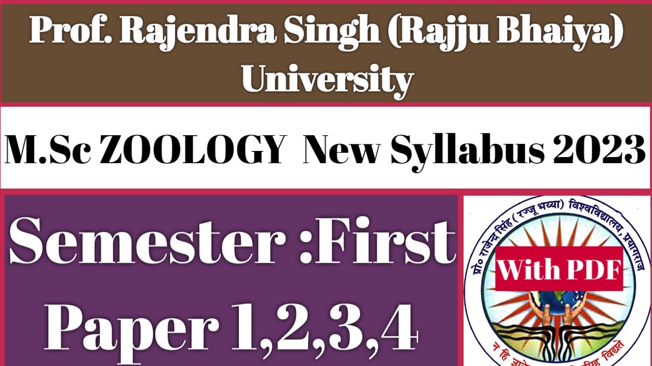 M Sc Zoology Syllabus Subjects Semester 1 M Sc Zoology Syllabus Subjects Semester 1