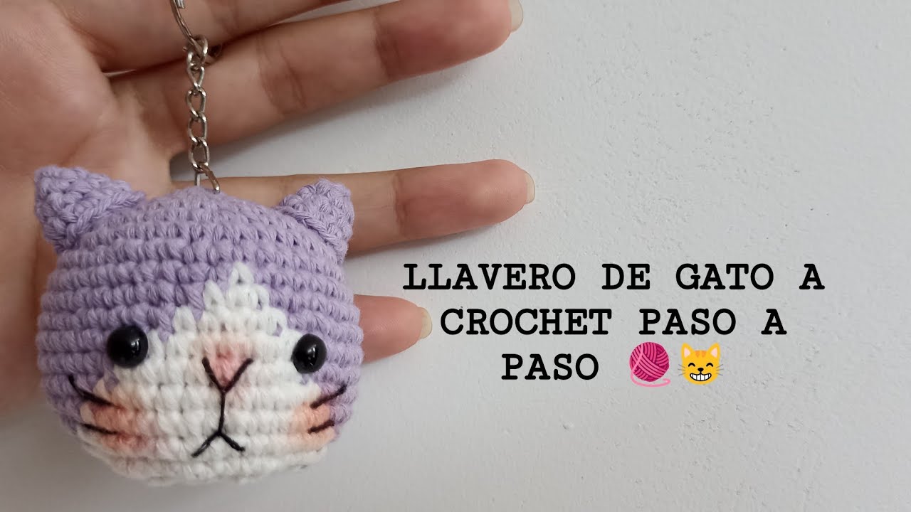 Llavero de gato a crochet paso a paso