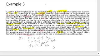 Linear Programming formulation- Saw mill example