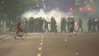 Sunday's protests were mostly peaceful, but several arrested