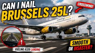 CRASH OR PERFECT? 😱 Vueling A320 Landing at Brussels Airport (EBBR) | MSFS 2024