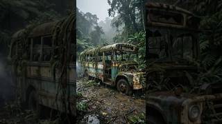 Rainy Jungle Rusty Bus Restoration | Abandoned Bus Full Restoration Timelapse #shortsvideo #shorts