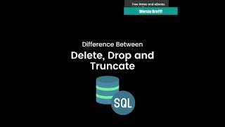 Difference between DELETE, TRUNCATE AND DROP in SQL.