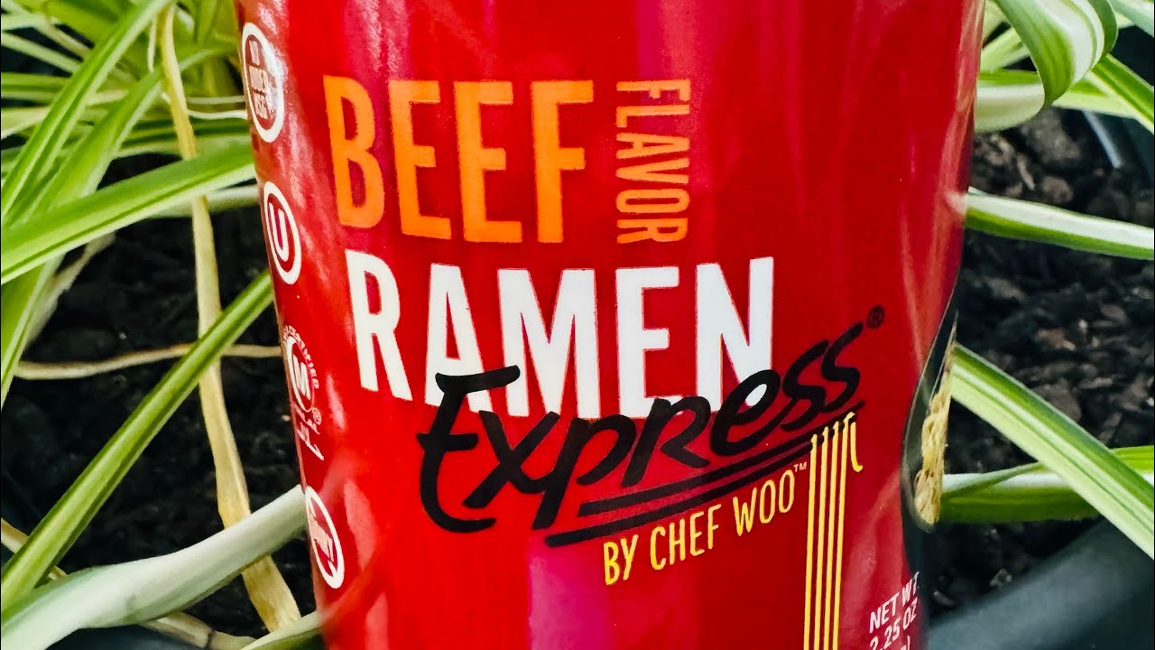 Chef Woo beef, flavored Ramen noodles ￼