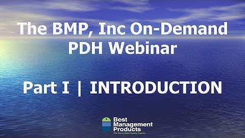 The BMP, Inc. On-Demand PDH Webinar - Section 1