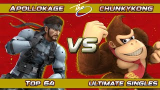 Cirque 3 Top 64 - ApolloKage (Snake) Vs. ChunkyKong (Donkey Kong) Smash Ultimate - SSBU
