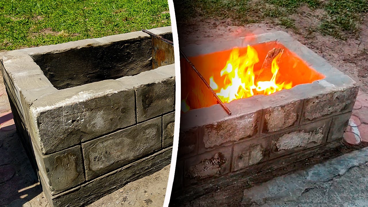 МАНГАЛ из кирпича, который можно передвигать, ОЧАГ во дворе своими руками. doRABOTKA