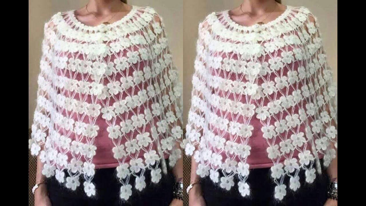 Sallantili Cicek Suslemeli Bayan Ceyizlik Sal Yapimi Youtube Crochet Lace Shawl Scarf Knitting Patterns Crochet Scarf