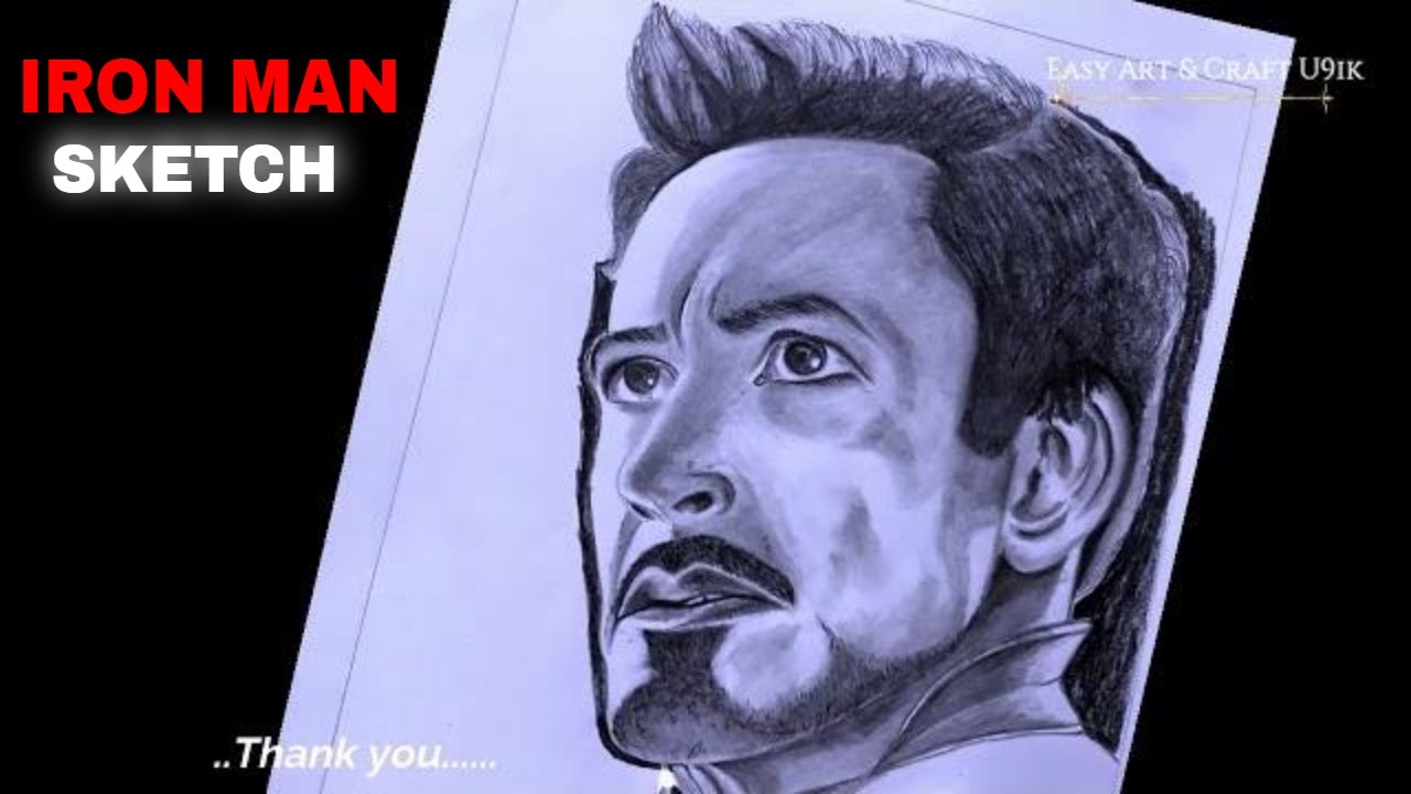 IRON MAN Pencil Sketch Drawing || Face drawing || Easy Step by Step