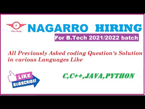 Nagarro all Important coding questions |Jan 2022|Solution's in all languages C,C++,Java,Python Part2