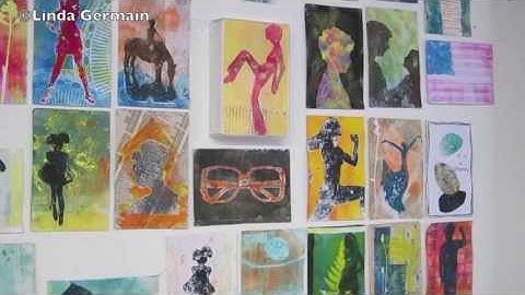 ICAD - 55 days of Gelatin Prints on Index Cards by Linda Germain