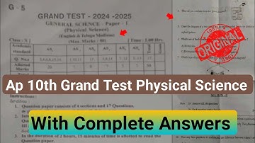 💯real Ap 10th Physical science grand test question paper with answers 2025|10th grand test physics