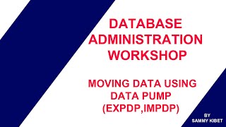MOVING DATA USING DATA PUMP TOOLS