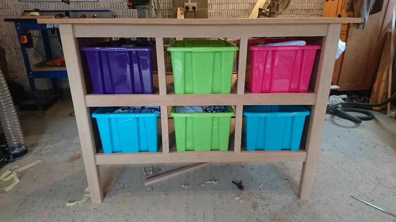 Making a baby changing table with storage - YouTube