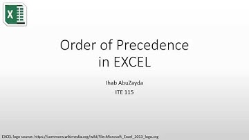 Order of Precedence in EXCEL