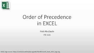Order of Precedence in EXCEL