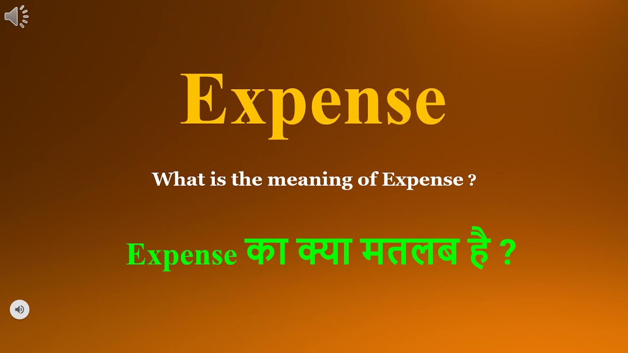 Expense Meaning In Hindi Expense Ka Kya Matlab Hota Hai Daily Use 