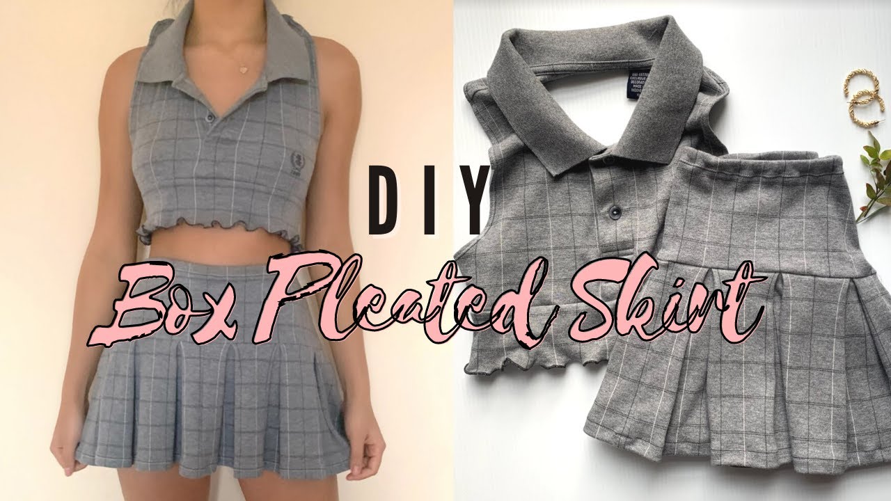 DIY Box Pleated Mini Skirt/Patternmaking - YouTube