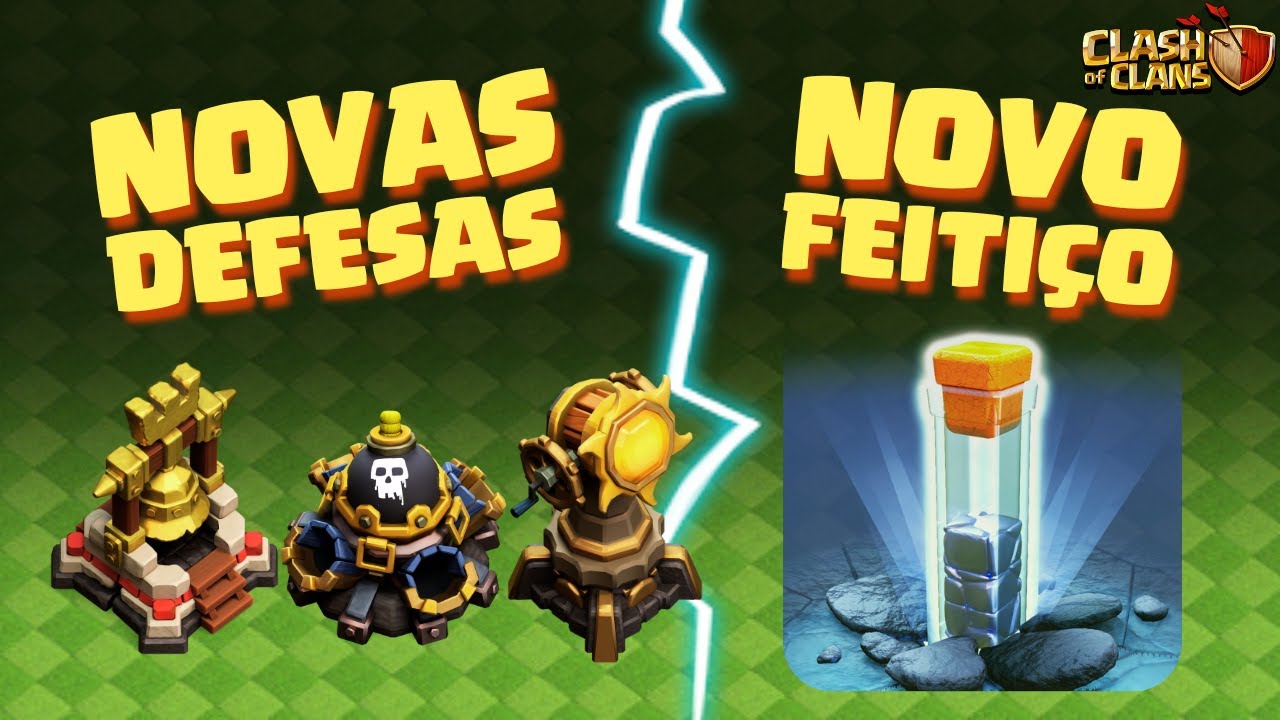 NOVAS DEFESAS DO CV18 E NOVO FEITIÇO DE TOTEM NO CLASH OF CLANS!