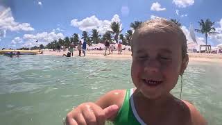 Whole Family in water at Playa Mia in Cozumel, Mexico. Whole Family in water at Playa Mia in Cozumel, Mexico.