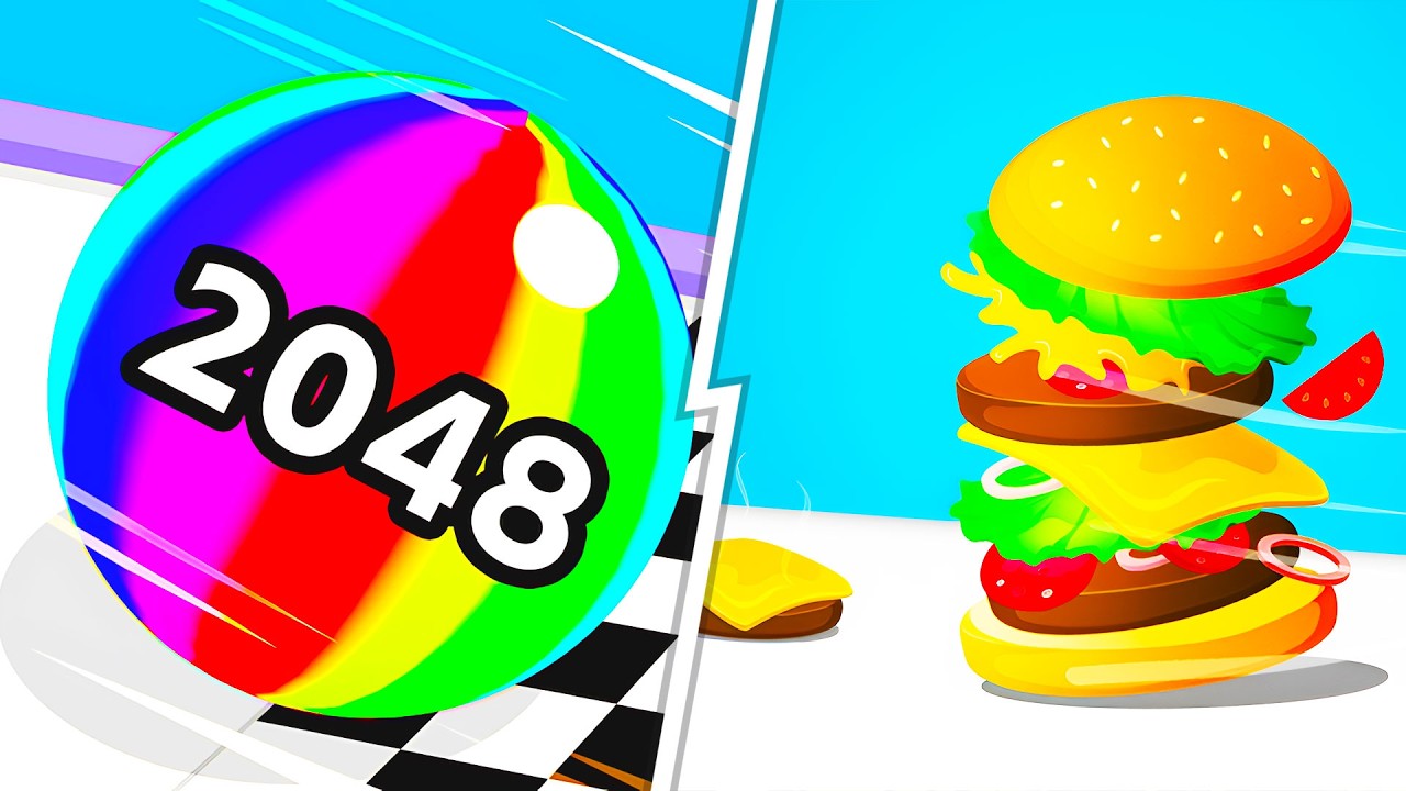 Ball Run 2048 VS Burger Master - Full Levels Speedrun Gameplay (Android & iOS) Ep 887