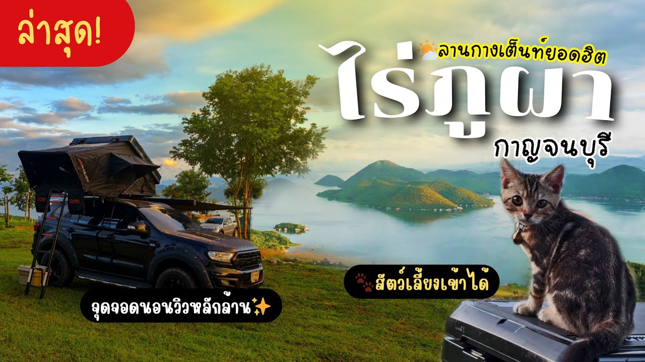 กางเต็นท์' ไร่ภูผา กาญจนบุรี 'ล่าสุด! วิวเขื่อนศรีนครินท์ สวยเหมือนภาพวาด ต้องมาให้ได้! | BillyVlog.