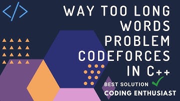71a Way too long words problem codeforces in c++ | codeforces for beginners | codeforces solution