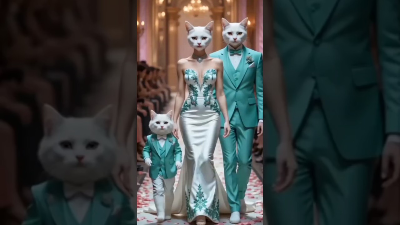 Cute Kitten With Family in Fashion Show Wake|Funny Cat Family🥰 🤣