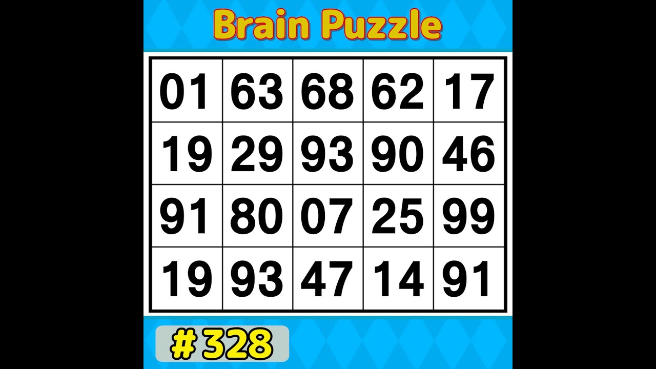 【Number Search】 Boost your concentration. 《Brain training》 #328