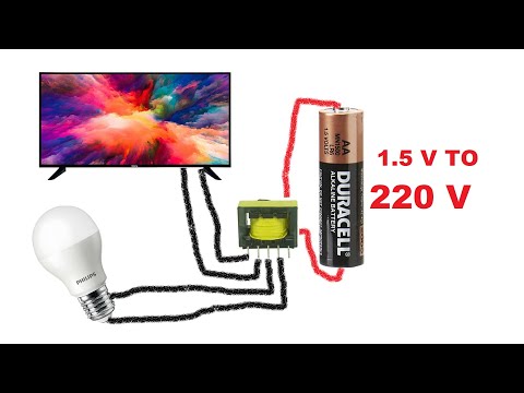 1.5 VOLT 220 VOLT İNVERTER DEVRESİ - ESKİ BİLGİSAYAR GÜÇ KAYNAĞINDAN-  Mini inverter 1.5 V to 220V