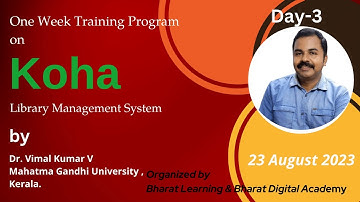 One Week Training Program on Koha Library Management System By Dr  Vimal Kumar V