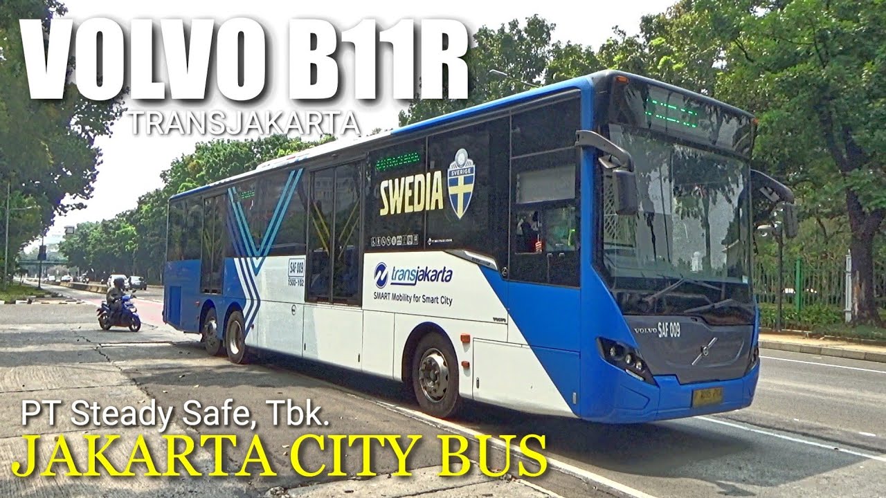 TransJakarta Volvo B11R Berbelok Tajam