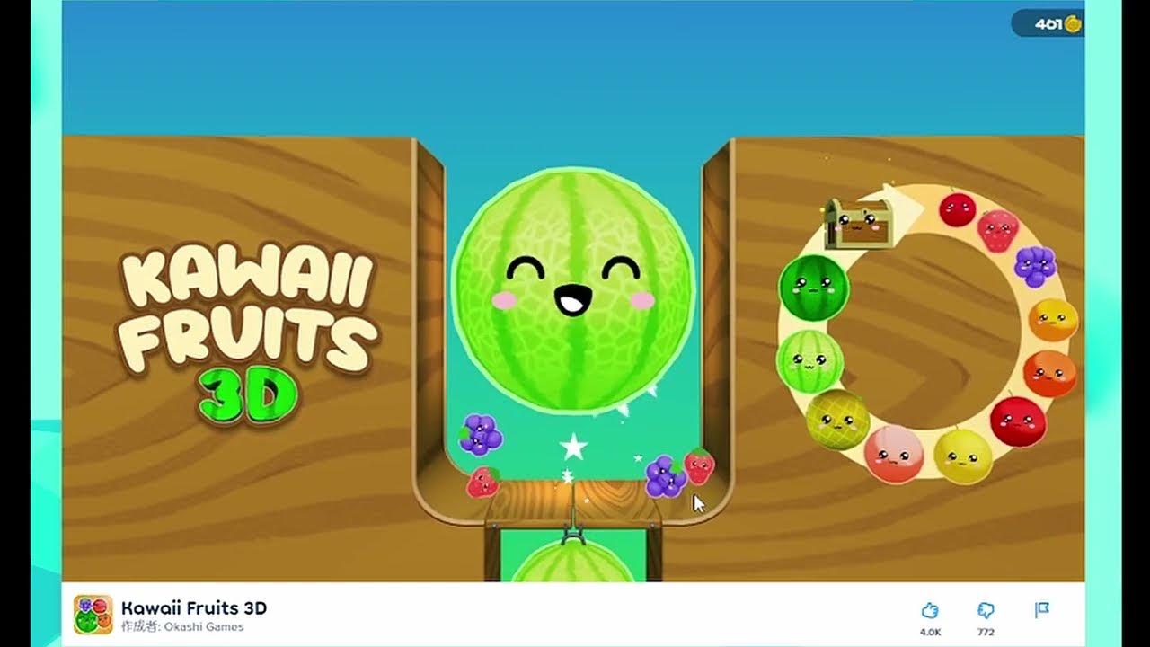 Kawaii Fruits 3D【 Poki 】スイカゲーム 12 YouTube