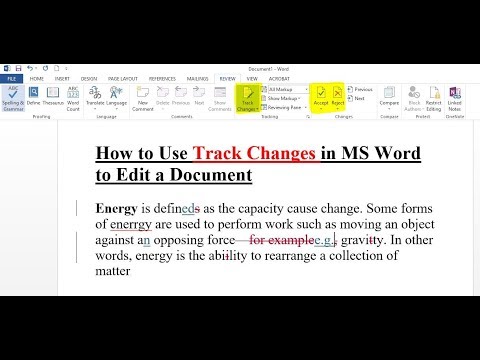 How to use track changes in ms word to edit a word document