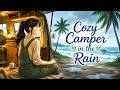 Rainy Beach Camper 🐾 | Soft Waves, Cozy Vibes & Calm Living | Ghibli-Style ASMR