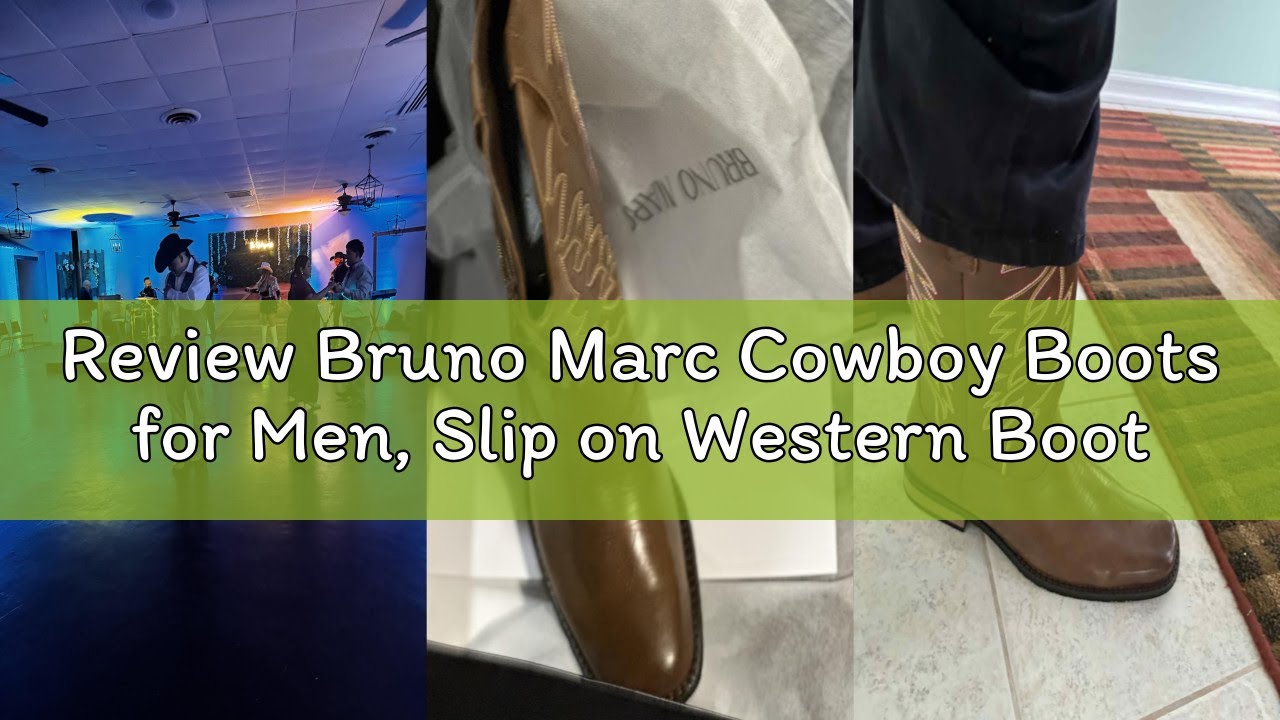 Review Bruno Marc Cowboy Boots for Men, Slip on Western Boots with Chic Embroidered Durable Short Re