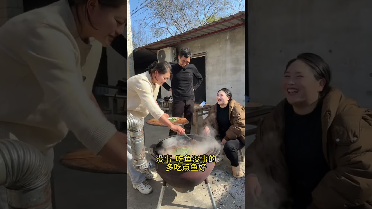 牙嫂给两个外甥女送衣服，牙哥在家清鱼塘#倾颜洗发水  #我的乡村生活  #音乐种草计划